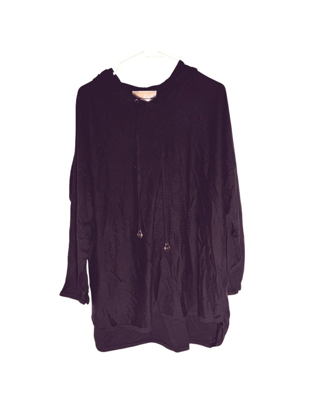 Michael Kors Black Hoodie Pullover Tunic 2X NWT Long Sleeve Cotton Blend
